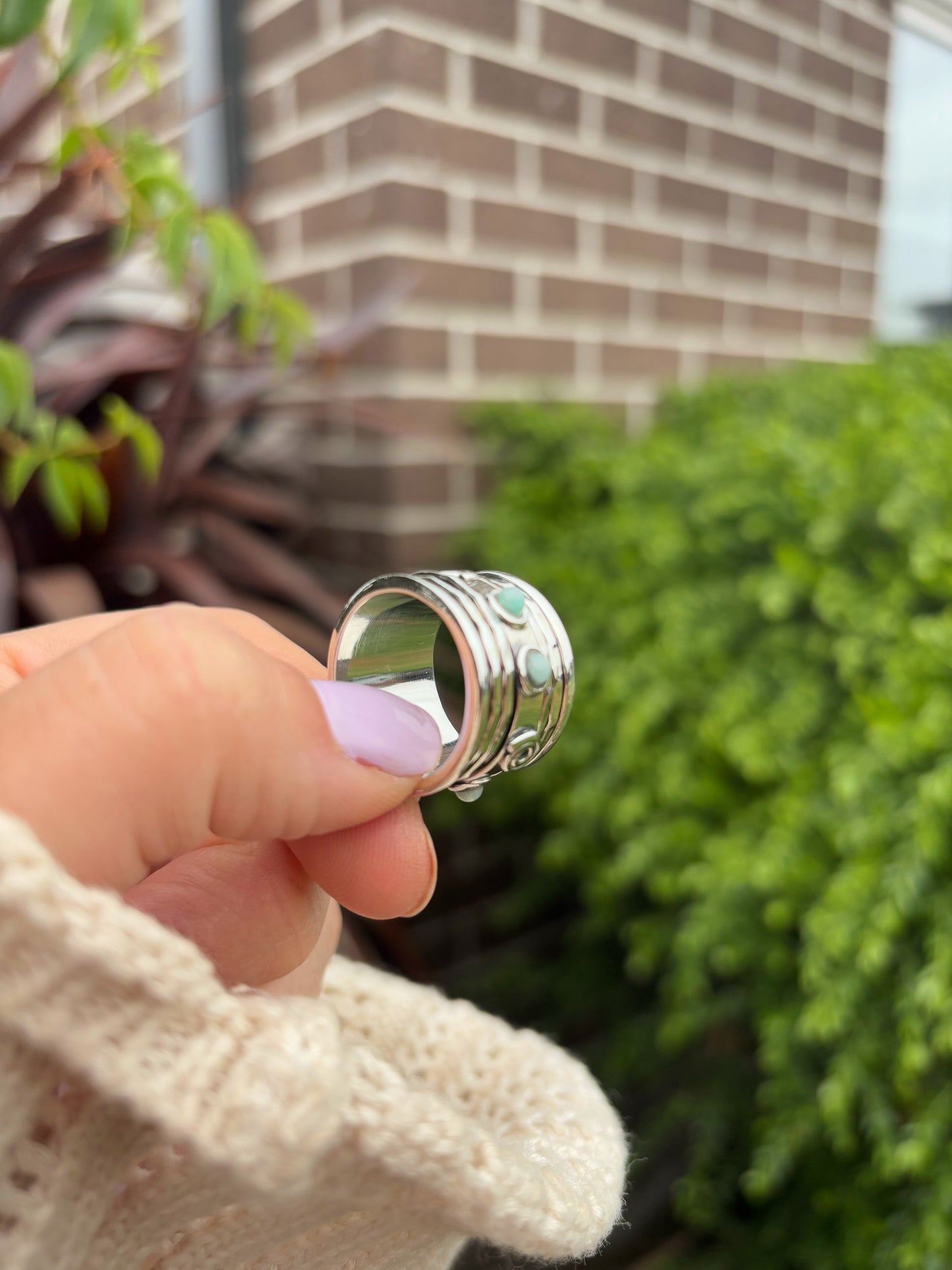 Amazonite Spinner Ring