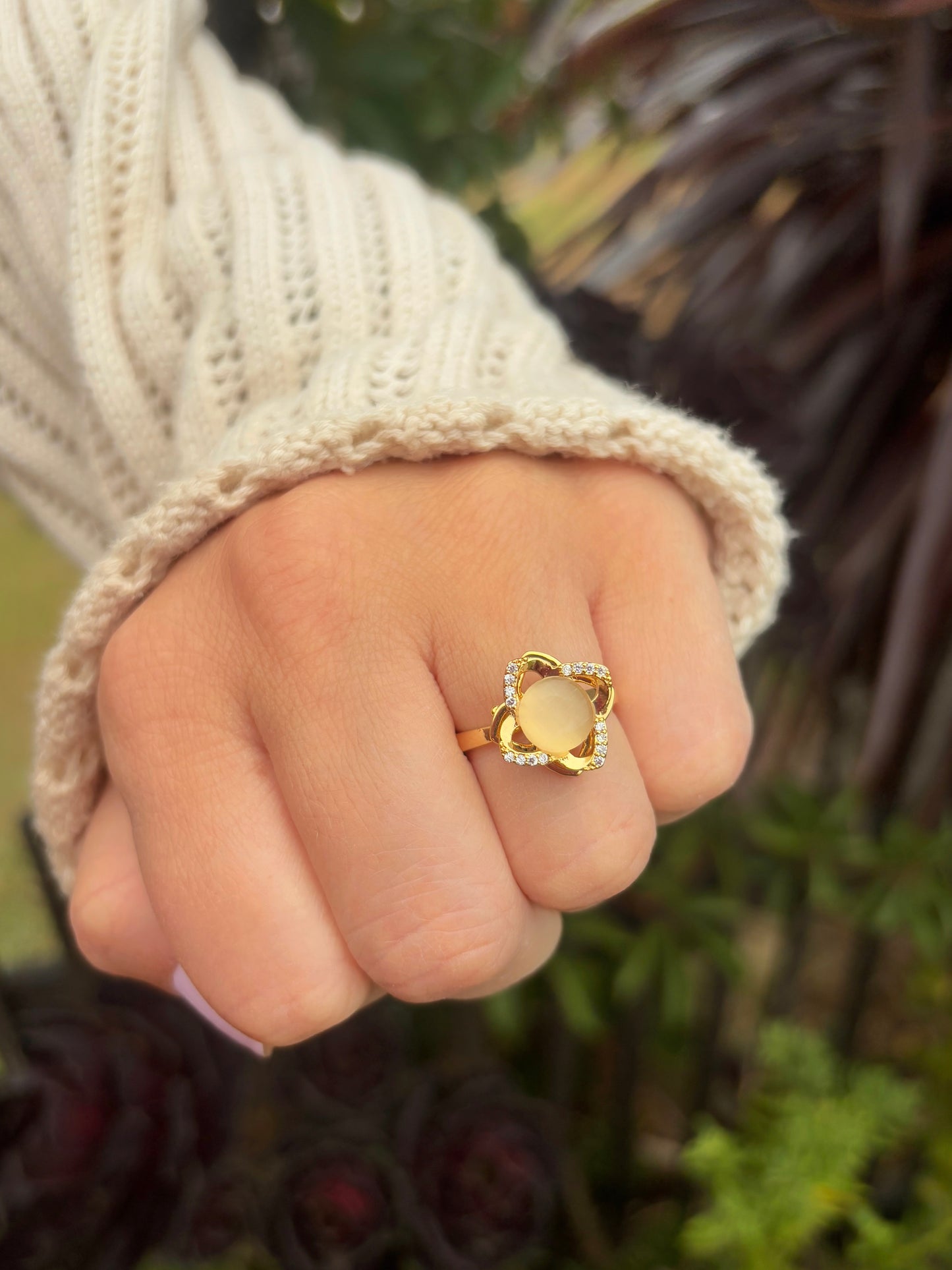 Golden Petal Fidget Ring