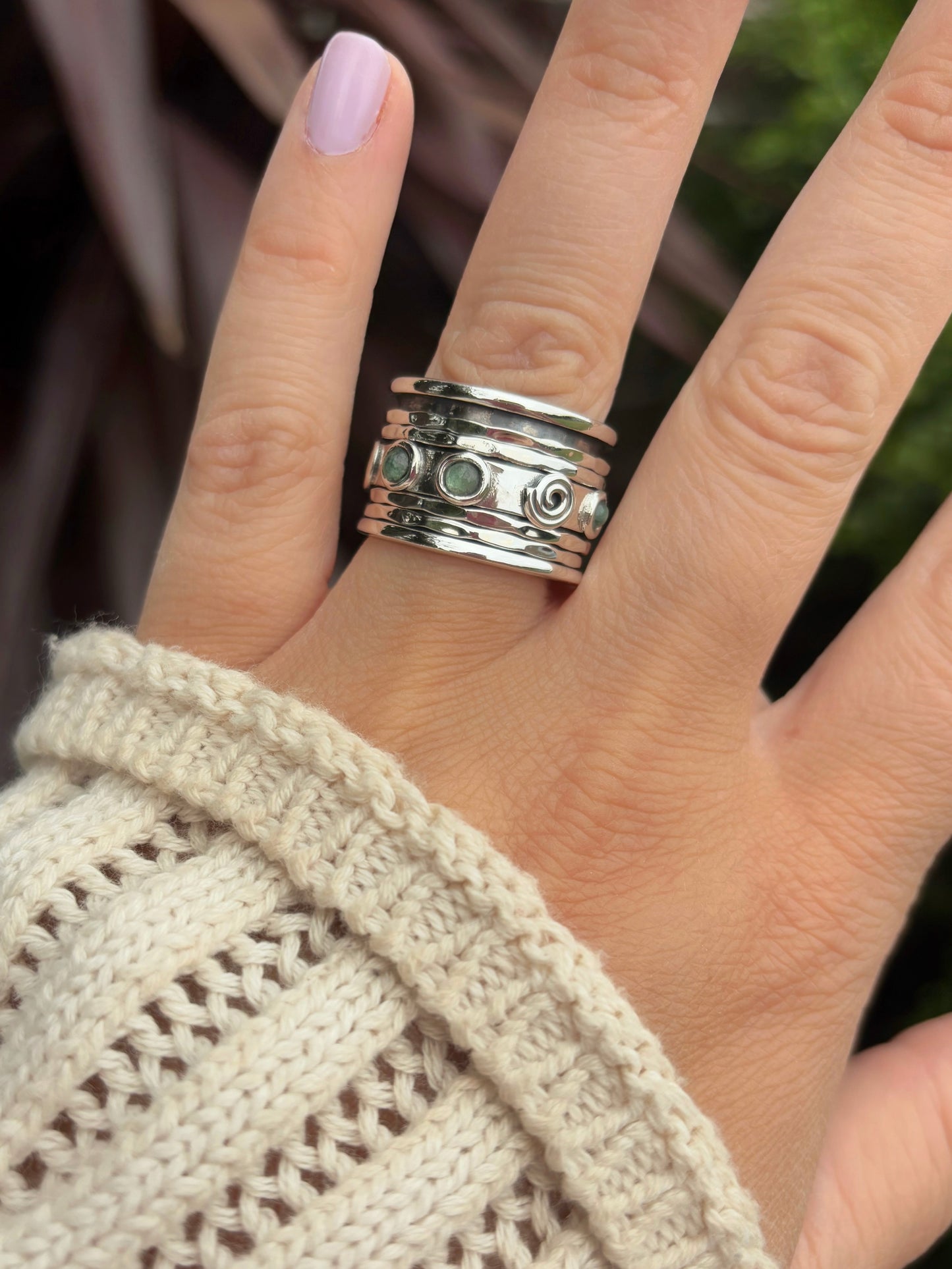 Emerald Spinner Ring