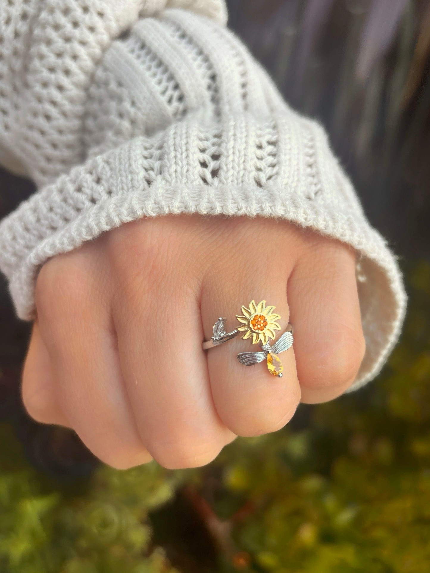 Sweet As Honey Fidget Ring in Silver