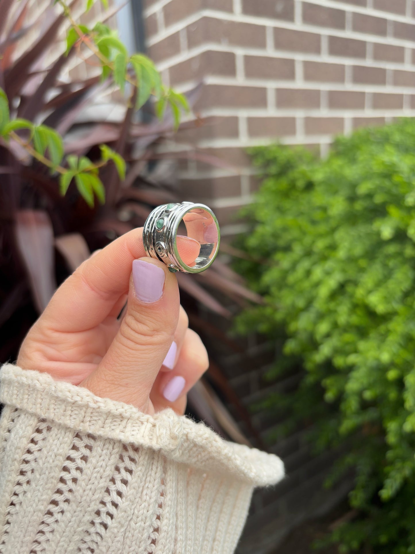 Emerald Spinner Ring
