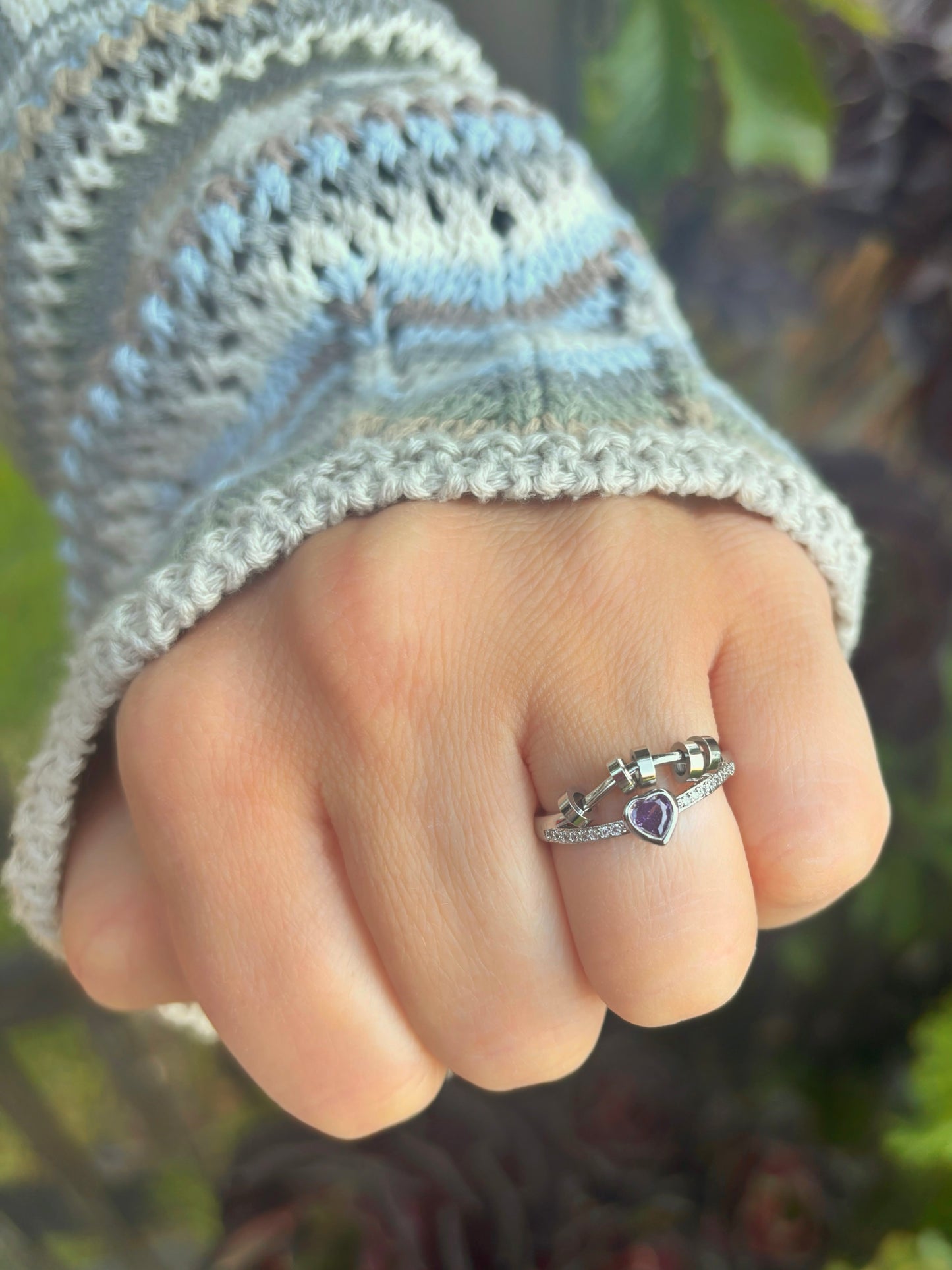 Lavender Heart Fidget Ring