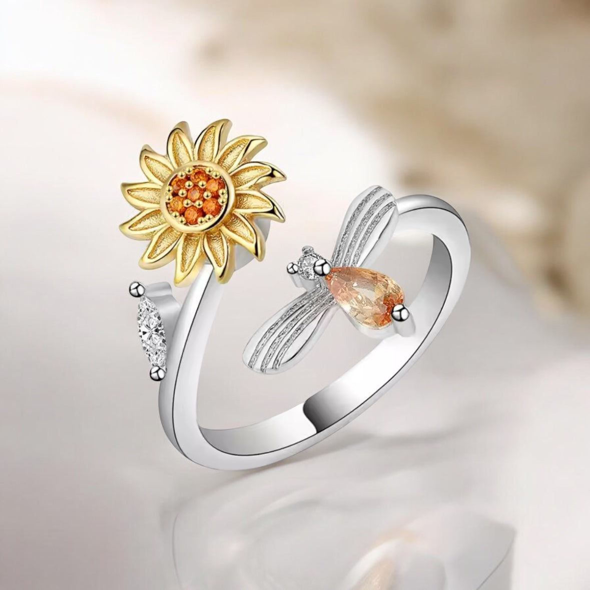 Sweet As Honey Fidget Ring in Silver