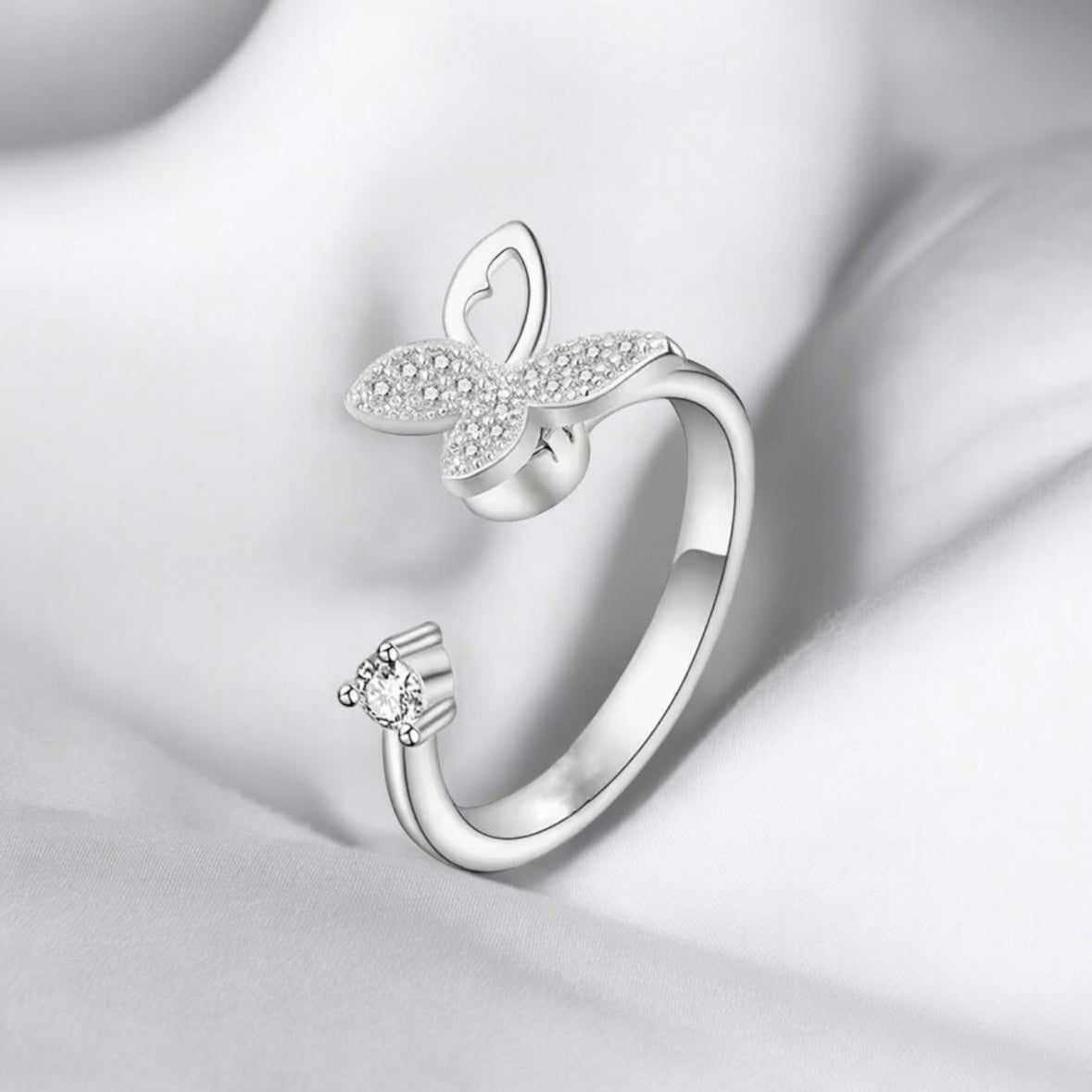Flutter-By Silver Fidget Ring