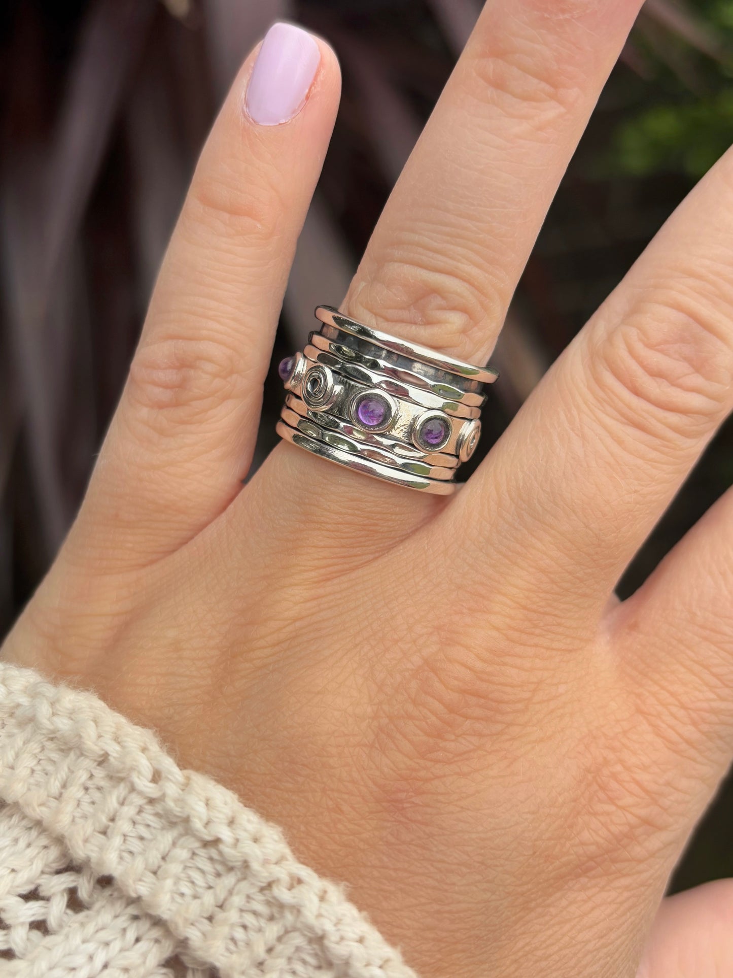 Amethyst Spinner Ring