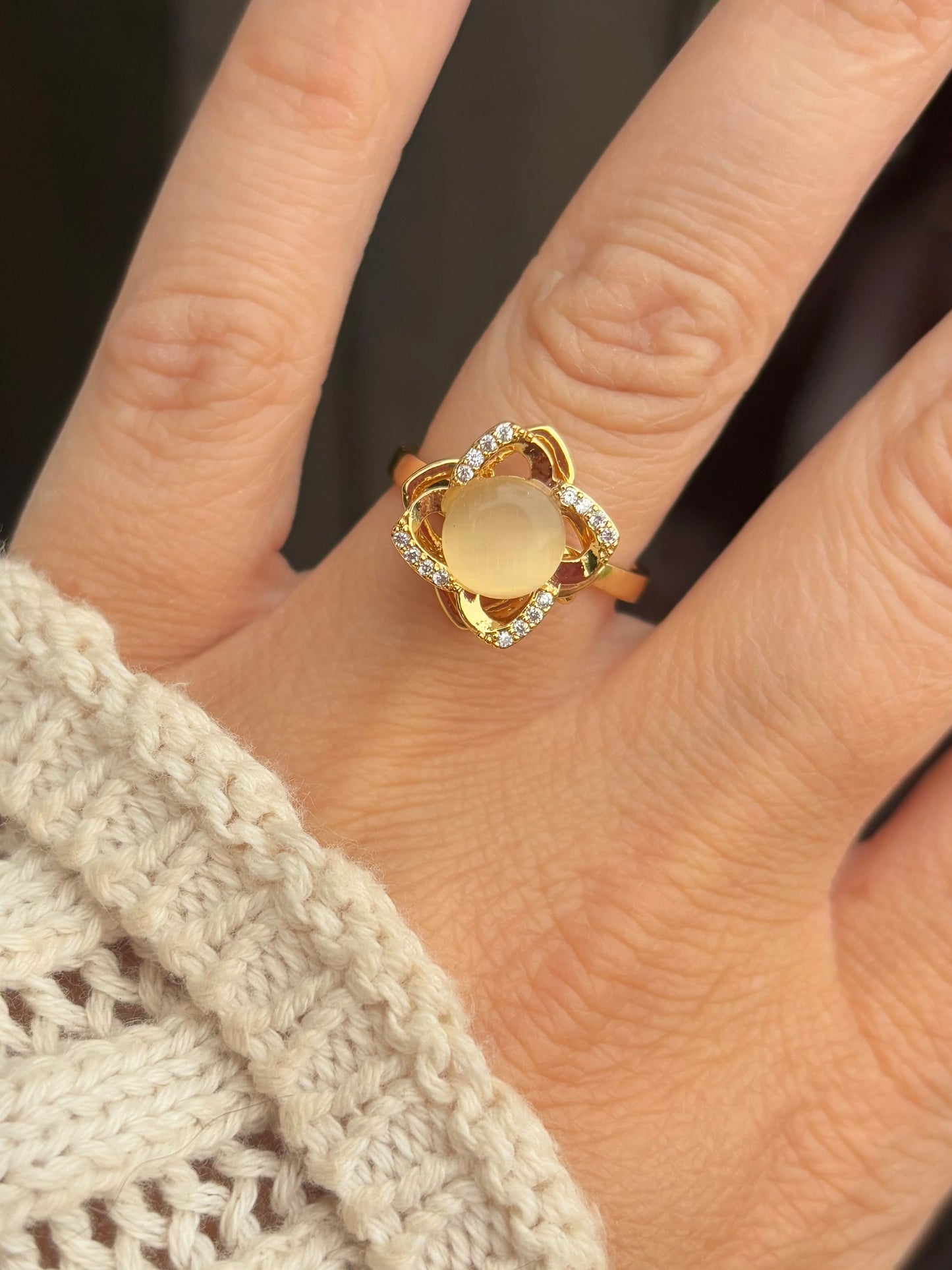 Golden Petal Fidget Ring