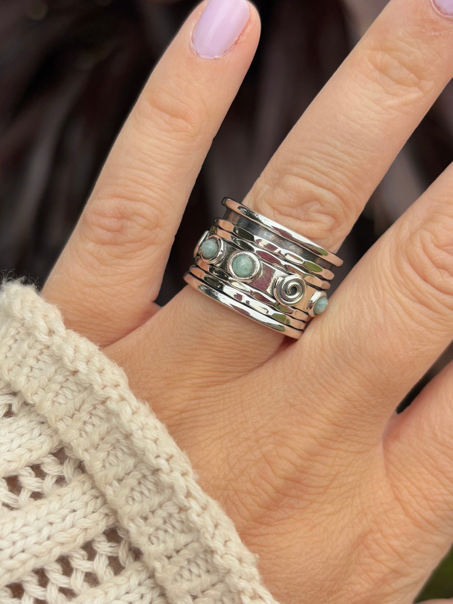 Amazonite Spinner Ring