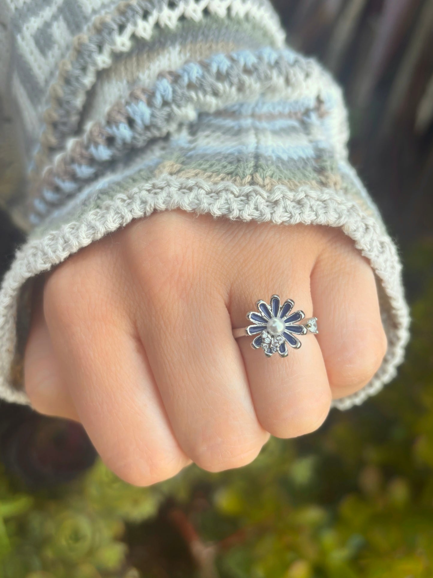 Blooming Blue Fidget Ring