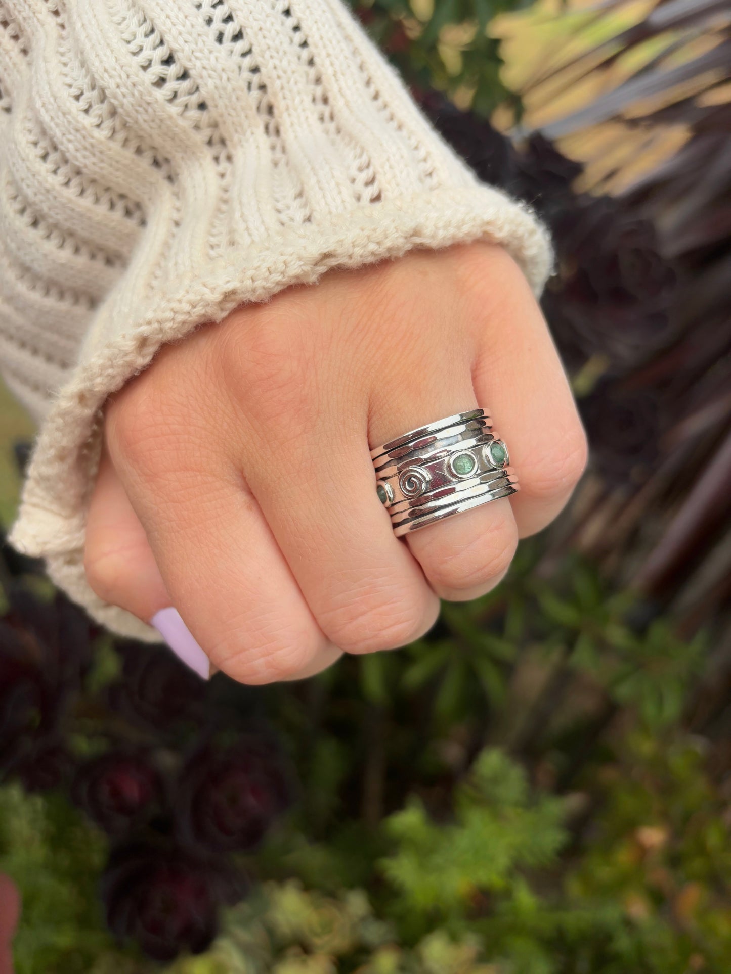 Emerald Spinner Ring