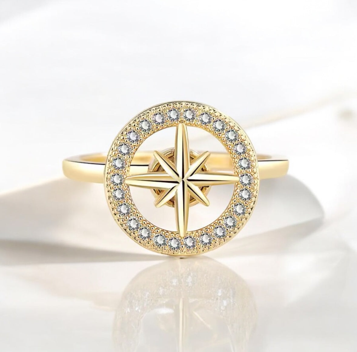 Gold Compass Fidget Ring